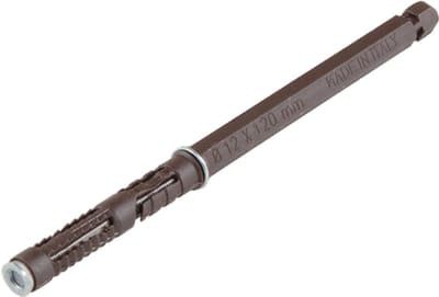 Blinde plankdrager 120 x 12 mm - Italiana Ferramenta - 15 kg draagvermogen - bruin - inclusief plug