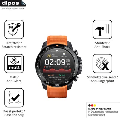 dipos – 2x Matte Pantserfolie geschikt voor Xiaomi Mibro GS Explorer S | 9H Screenprotector