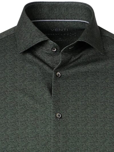 Venti Jerseyflex Overhemd Print Modern Fit Groen - XXL