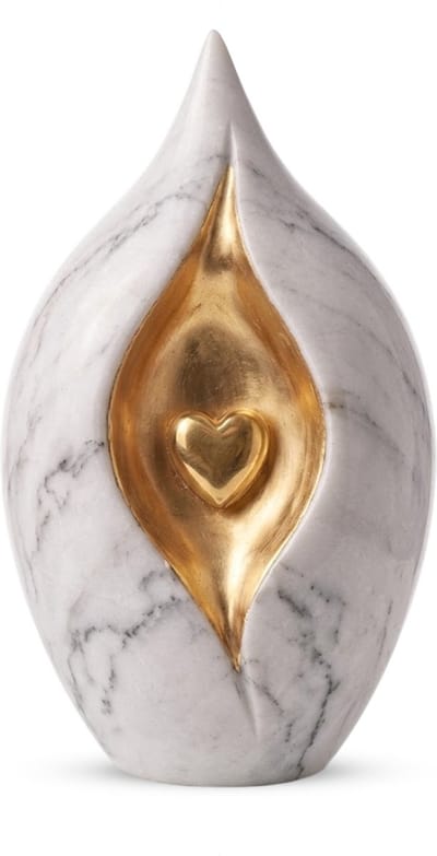 Unieke As Urn - 3.5 Liter - Handgemaakte urn - Urn - Crematie Urn - Uniek - Voor Huisdieren of Menselijk As - Crematie As - Decoratie Urn - Luxury Marble White