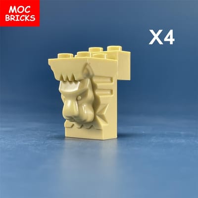 MOC Bakstenen 2x3x3 met Uitsparing & Leeuwenkop 30274 Kleine Educatieve Bouwstenen Speelgoed voor Kinderen