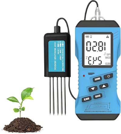 Bodemtester 7-in-1 - Vruchtbaarheidsmeter - Plantenverzorging optimaliseren - Meervoudige analyse - 10 x 10 x 10 cm - Zwart