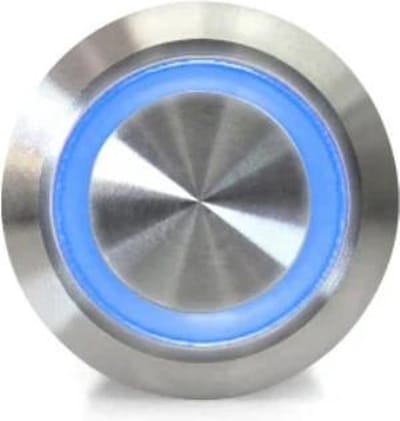 OTRONIC® Drukknop | Moment | 5V LED Blauw | RVS | 12mm