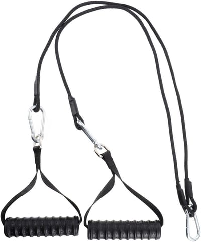 Fitness Tricep Pulldown - Touw met Katrol - Spiertraining Thuis - Compact Draagbaar - 109 cm - Diverse kleuren