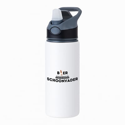 Hacebo® - bier, nu ik je aandacht heb je bent een geweldige schoonvader waterfles met rietje zwart - Schoonvader - vader cadeautjes - vaderdag - verjaardagscadeau - verjaardag - cadeau - geschenk - kado - gift - water fles - 650ML
