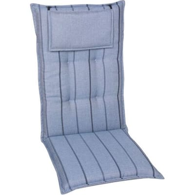GO-DE TEXTIL Tuinkussen (Stoelkussens voor stoelen met een lange rugleuning, Blauw)