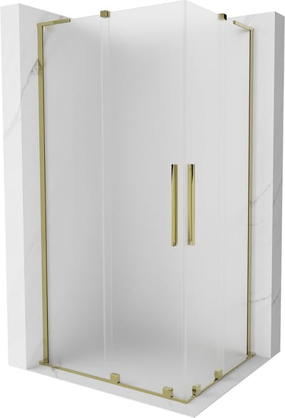 Mexen Velar L Duo schuifdouchecabine 90 x 80 , matglas, goud - 871-090-080-02-33-50