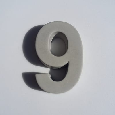 Betonnen Huisnummer - Cijfer 9 - 20cm hoog | Huisnummer van Beton
