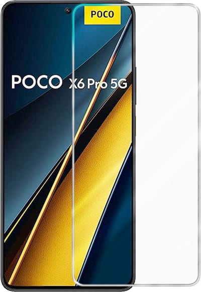 Cadorabo Screenprotector geschikt voor Xiaomi Poco X6 Pro - Pantser film Beschermende film in KRISTALHELDER Geharde (Tempered) display beschermglas in 9H hardheid met 3D Touch