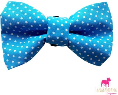 LanaBandana Dogwear | Hondenstrik | Strik hond | Bowtie | Blue Dots | One size