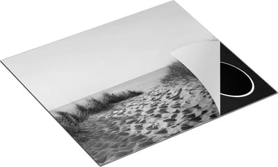 Chefcare Inductie Beschermer Voetpad in de Duinen met Zon - Zwart Wit - 60x50 cm - Afdekplaat Inductie - Kookplaat Beschermer - Inductie Mat