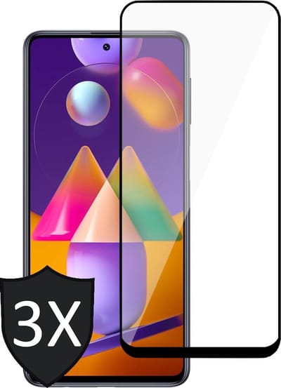 Screenprotector geschikt voor Samsung M31s - 3x Glas Full Screen Protector