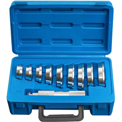 Kit de presse à roulement, 10 pièces, course de roulement en alliage d'aluminium et jeu de pilotes de joint avec pilote de joint et 9 bleu