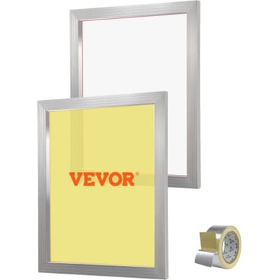 VEVOR Zeefdrukkit, 2 Stuks Aluminium Zeefdrukframes, 20 X 24 Inch Zeefdrukframe met 160 Mesh, Hoogspanning Nylon Gaas en Afdichtingstape voor T-Shirt Doe-Het-Zelf Afdrukken enz