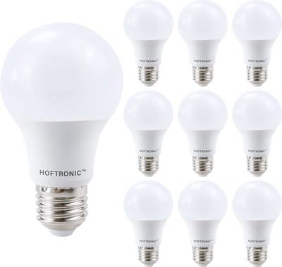 HOFTRONIC - Voordeelverpakking 10X E27 LED Lampen - 8,5 Watt 806lm - Vervangt 60 Watt - 6500K Daglicht wit licht - Grote fitting - A60 peertje E27 Lamp