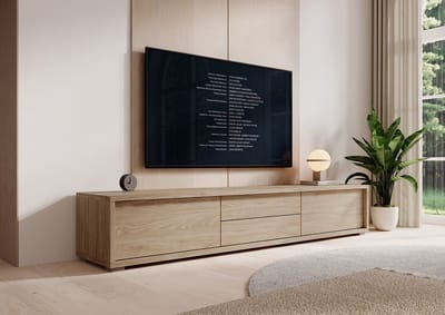 Meubella - TV-Meubel Fortunato - Eiken - 180 cm - Met lades