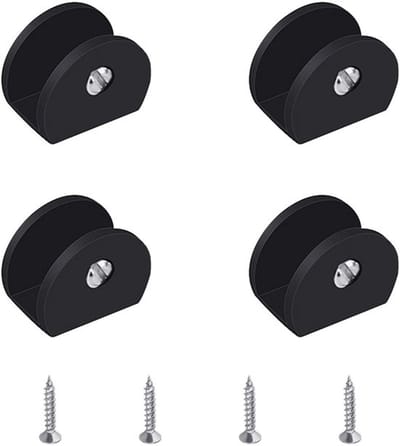 Glasbeugel, 4 Stuks Verstelbare Aluminium Legering Halfronde Glazen Planksteunen Glasclips, Wandmontage, Zwarte Glashouder, Ondersteunt Montagebeugel voor 6-8mm Dikke Glazen Planken