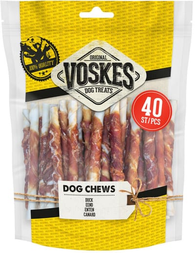 Voskes Hondensnack Rawhide Sticks Eend - 400 gr