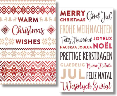 MGPcards - 2 doosjes à 10 Luxe dubbele wenskaarten - Kerst/Nieuwjaar - Foliebewerking - Witte envelop - 10.5 x 16 cm - 2 Motieven per doosje