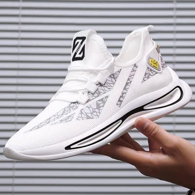 Lente en Herfst Nieuwe Herenschoenen Sportschoenen Heren Koreaanse Versie Alles-match Casual Schoenen Heren Stoffen Schoenen Hardloopschoenen 44 white