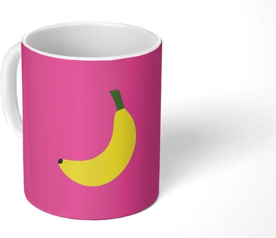 Mok - Koffiemok - Banaan - Geel - Fruit - Mokken - 350 ML - Beker - Koffiemokken - Theemok