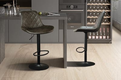 Barkruk 'Madrid' PU Donkerbruin (2 stuks)