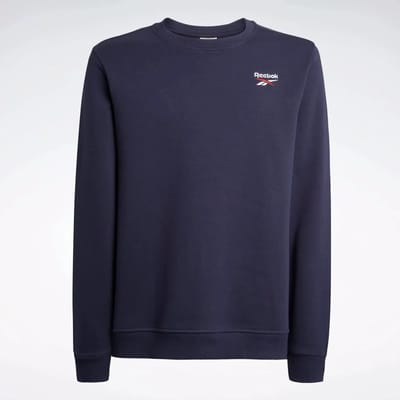 Reebok REEBOK IDENTITY SMALL LOGO FLEECE CREW Heren Sporttrui - Navy - Maat S