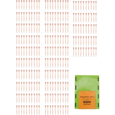 250 clous de fer à cheval plaqués cuivre pour ferrage avec boîte en plastique pour l'élevage E2 beige