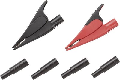 Fluke AC285-FTP Veiligheids-krokodilklemmenset Steekaansluiting 4 mm CAT III 1000 V, CAT IV 600 V Zwart, Rood