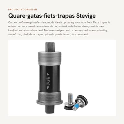 Dailygoods- Trap-as Stevig en Duurzaam - Fietsonderdelen - Stalen Schaal - 68mm - 2 Lagers - 68 * 103mm - Bottom Bracket