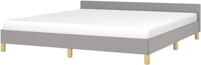 Bedframe met hoofdeinde - Ledikant Tweepersoons - Goede Nachtrust - Multiplex Lattenbodem - 180 x 200 cm - Lichtgrijs