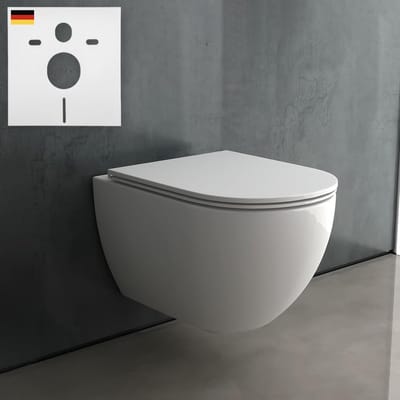 Hangtoilet zonder spoelrand met douchefunctie en softclose voor optimale hygiëne