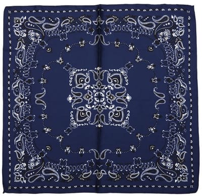 Bijoutheek Sjaal (Fashion) Vierkant Zijdezacht Paisley Rand Navy