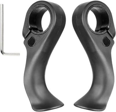 Stuurverlenging Fiets - Stuuruiteinden Ergonomisch - Comfortabel Fietsen - Verstelbare Grip - 67 x 34 mm - Zwart