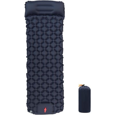 Matelas de Camping Auto-Gonflant Extérieur Ultra-Léger Matelas de Couchage Gonflable avec Revêtement Scellé TPU pour Camping Pluie Printanière Navy Blue