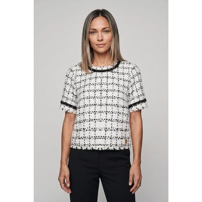 Karl Lagerfeld Boucle Top Black White Karl Boucle Taglia: 38 | Magliette intime Outlet | Donna | Nero
