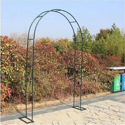 Tuin Prieel Boog - Metalen Frame - Decoratie Klimplanten - Roestwerende Coating - B300xH220cm - Zwart