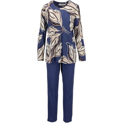 Katoenen dames pyjama diepblauw Ringella - Blauw - Maat - 36