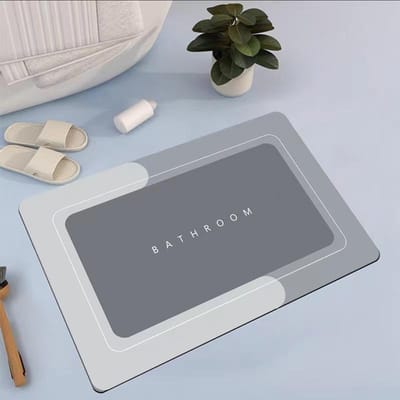 Tapis de salle de bain antidérapant super absorbant pour toilettes, tapis de bain antidérapant pour cuisine, salon, décoration d'intérieur 40X60CM gris
