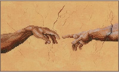 Lanarte Borduurpakket - Borduurset - Borduurpakket volwassenen - Telpakket kit - 26 x 16cm - Schepping 2 handen - PN-0007975