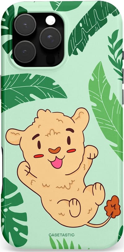 Casetastic Hoesje Geschikt voor Apple iPhone 16 Pro Max Magsafe - Stijlvolle Beschermende Duo-layer Case - Leeuwenhartje