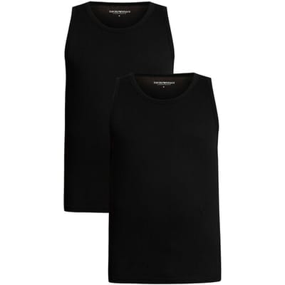 Emporio Armani Set Van 2 Lounge Tanktops, Zwart