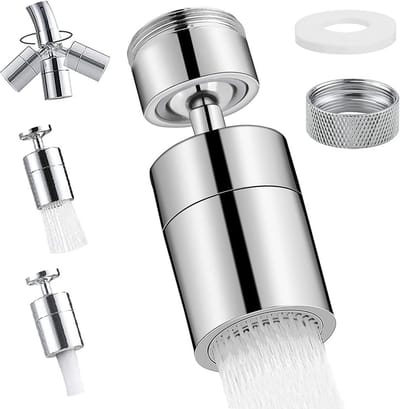 SnelShoppen - 360-Grad Wasserhahn Aufsatz, Waterbesparende Kraanversteller met Dubbele Stroommodi, Schwenkbaar in Chroom voor Keuken en Badkamer