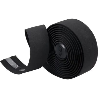 BBB Cycling Stuurlint Racefiets - Zelfklevend Stuurtape met Stretch Materiaal - Antislip - Lengte: 200cm - Dikte: 2mm - Inclusief Stuurdoppen - Zwart Eco - RaceRibbon BHT-01ECO