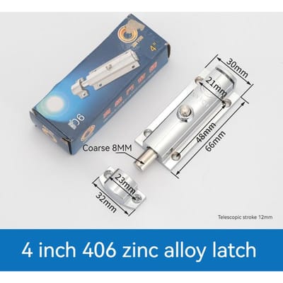 1/2PCS 4 pouces Alliage d'Aluminium Argent Fenêtre Portail Sécurité Anneau de Traction Ressort Rebond Pêne de Porte Verrou Automatique Porte Fenêtre 1PC gray