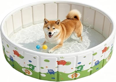 Thijox - Opvouwbaar Hondenzwembad 90 x 45 cm - Antislip Kinderzwembad - Krasbestendig PVC - Ideaal Voor Buiten, Binnen, Tuin, Strand, Zomer Waterpret