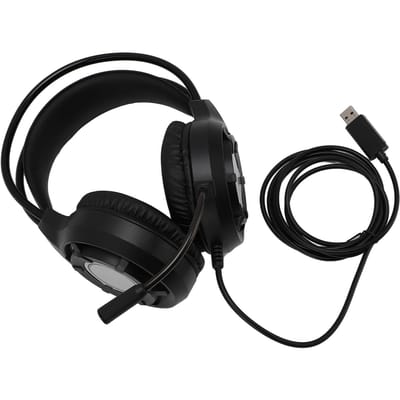 USB Gaming Headset Computerhoofdtelefoon met Microfoon RGB-licht Bedrade Hoofdtelefoon voor Laptop