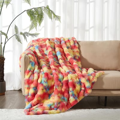 Luxe Pluche Knuffeldeken Fleece Bovenkleed Warm Zacht Flanel Regenbui 220 x 240 cm