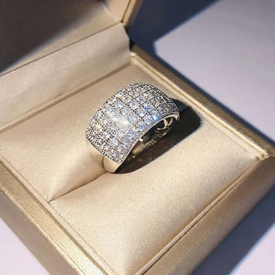 Hiphop / Rock Natuurlijke 1,5 karaat diamant edelsteen zilver 925 sieraden ring voor vrouwen echte S925 sterling anillos de ring box vrouwen 8 gray