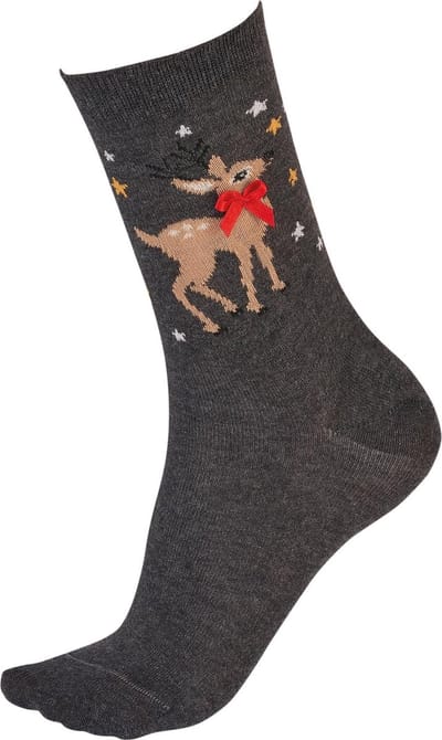 Reindeer Dames kerst sokje one size